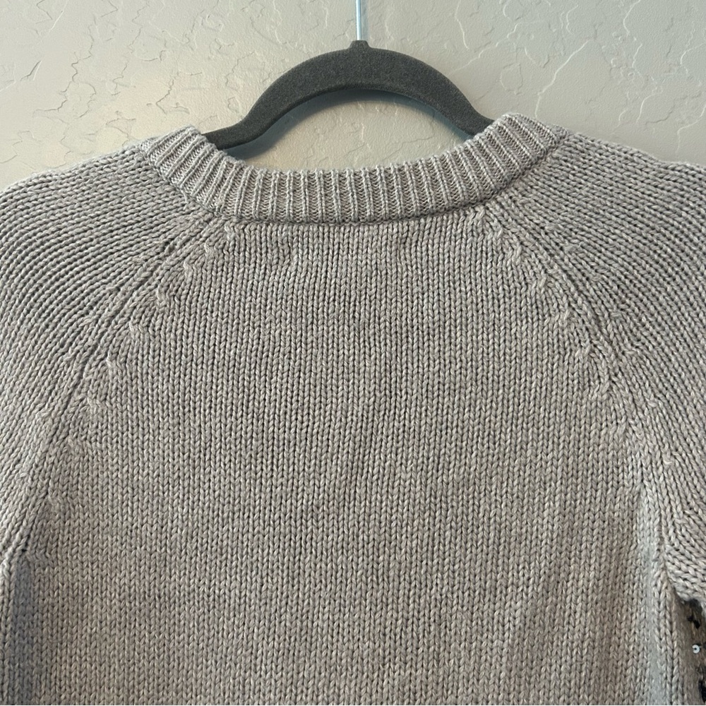 Old Navy womens gray fair isle crewneck knit sweater with sequins size small - Picture 8 of 16